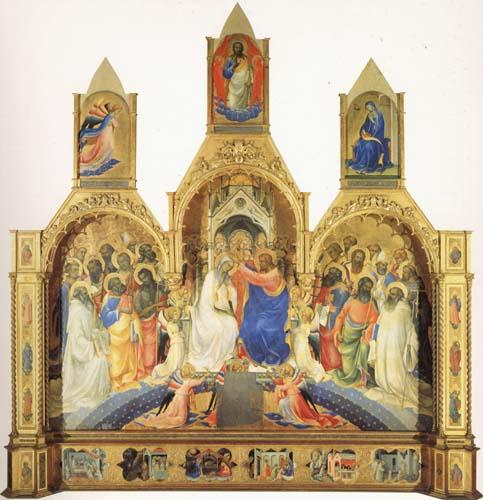 Lorenzo Monaco The Coronation of the Virgin with Saints and Angels The Annunciation and The Blessing Redeemer Sweden oil painting art